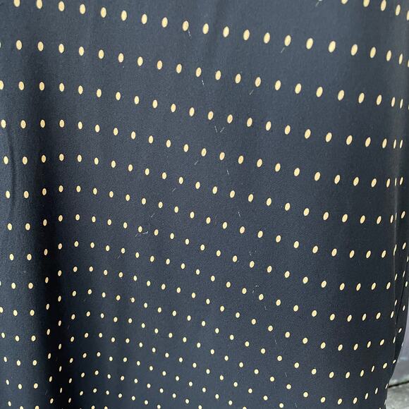 🔥Donna Ricco 10% Silk Black & Brown Polkadots Bias Cut Flutter Sleeve Dress - Picture 16 of 16